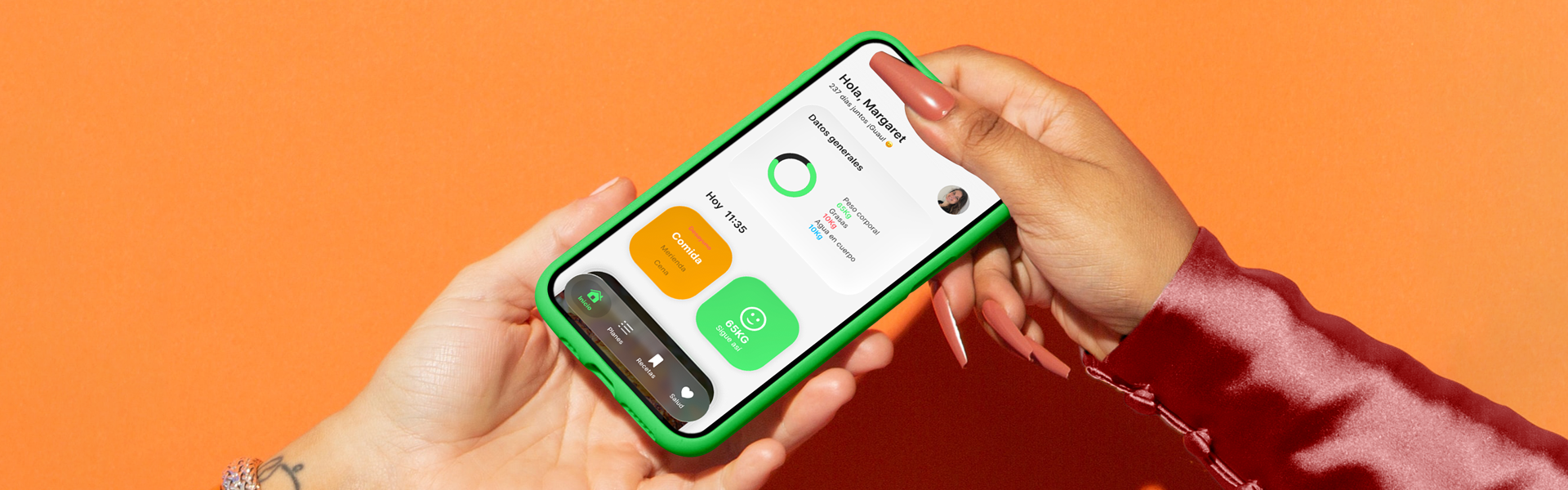 Vista previa del inicio del prototipo interactivo de la app FitMeal